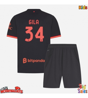 AC Milan Mario Gila #34 Replica Third Stadium Kit for Kids 2026-27 Short Sleeve (+ pants)
